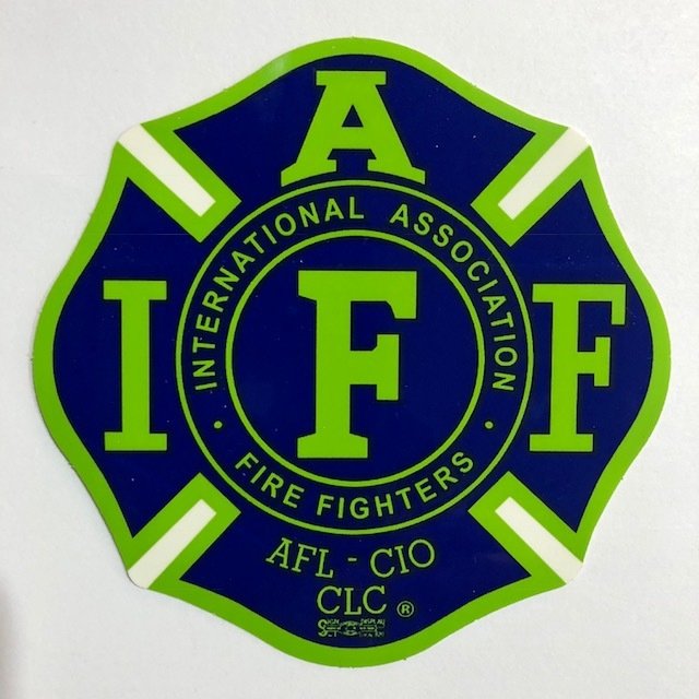 Vehicle Sticker IAFF Blue &amp; Green