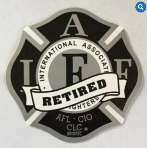 IAFF Black &amp; Silver Retired Vehicle Sticker