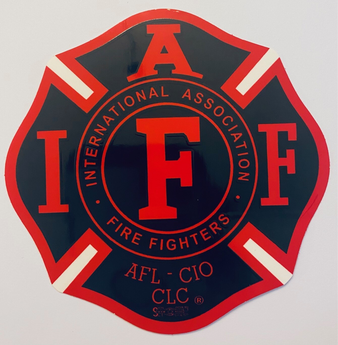 Vehicle Sticker IAFF Black &amp; Red