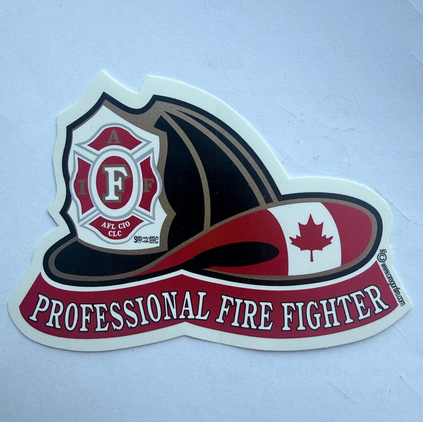 IAFF Canadian Helmet Shaped Vehicle Decal