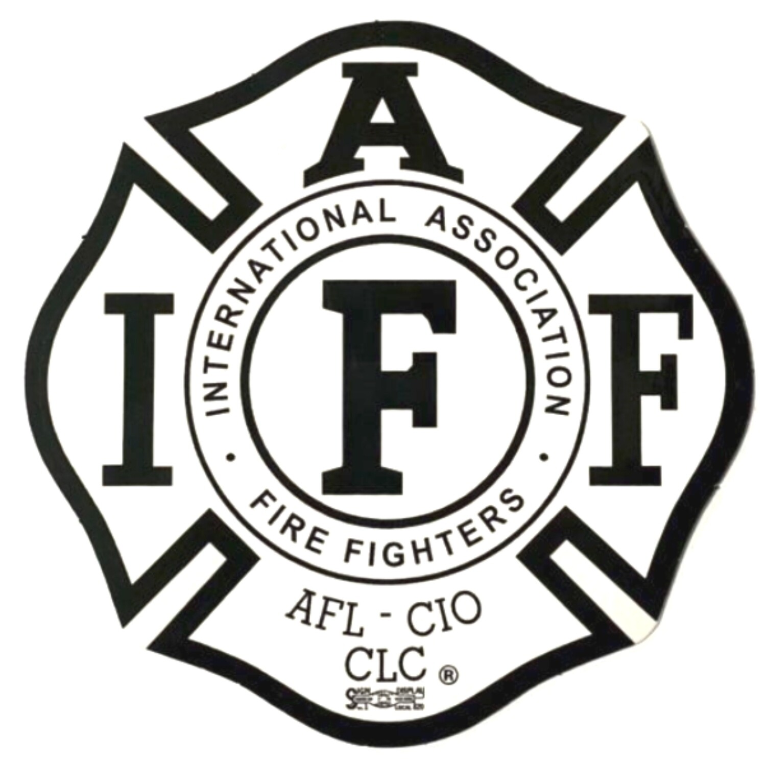 Vehicle Sticker IAFF White &amp; Black