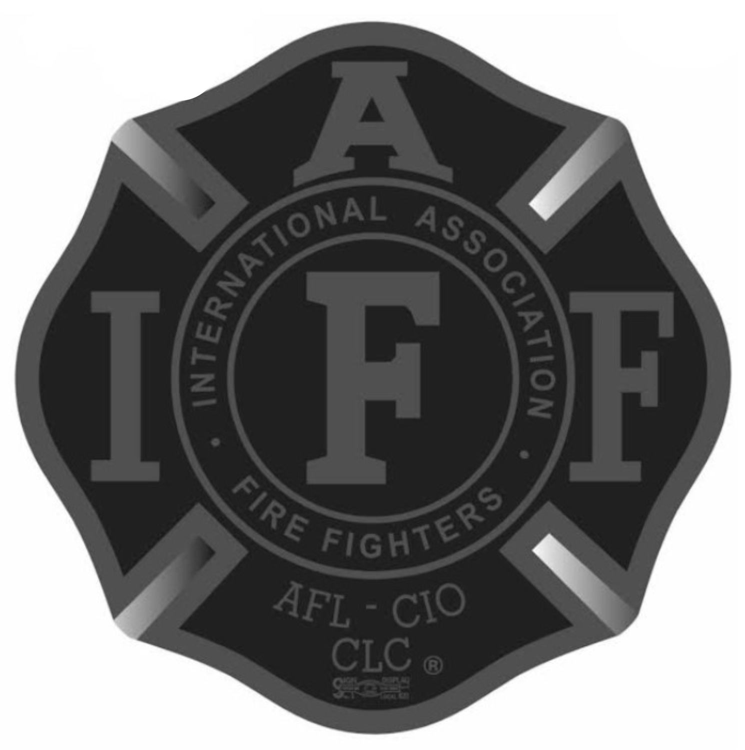 Vehicle Sticker IAFF Black &amp; Dark Grey