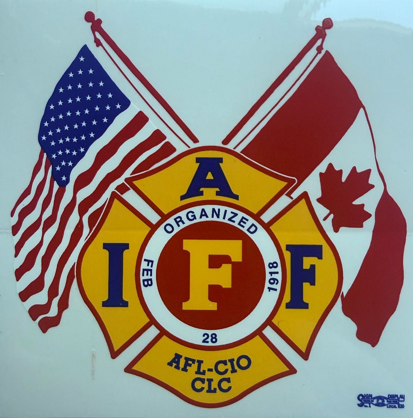 Vehicle Sticker IAFF Dual Flag