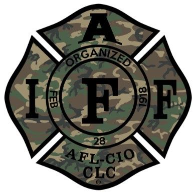 Vehicle Sticker IAFF Woodland Camo