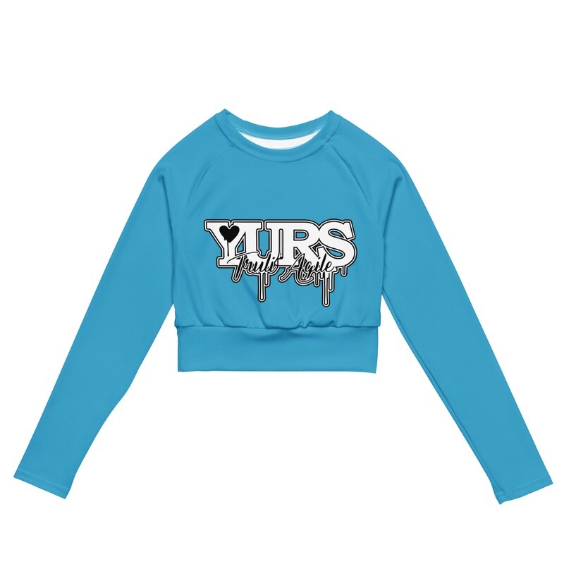 long-sleeve crop top sky blue
