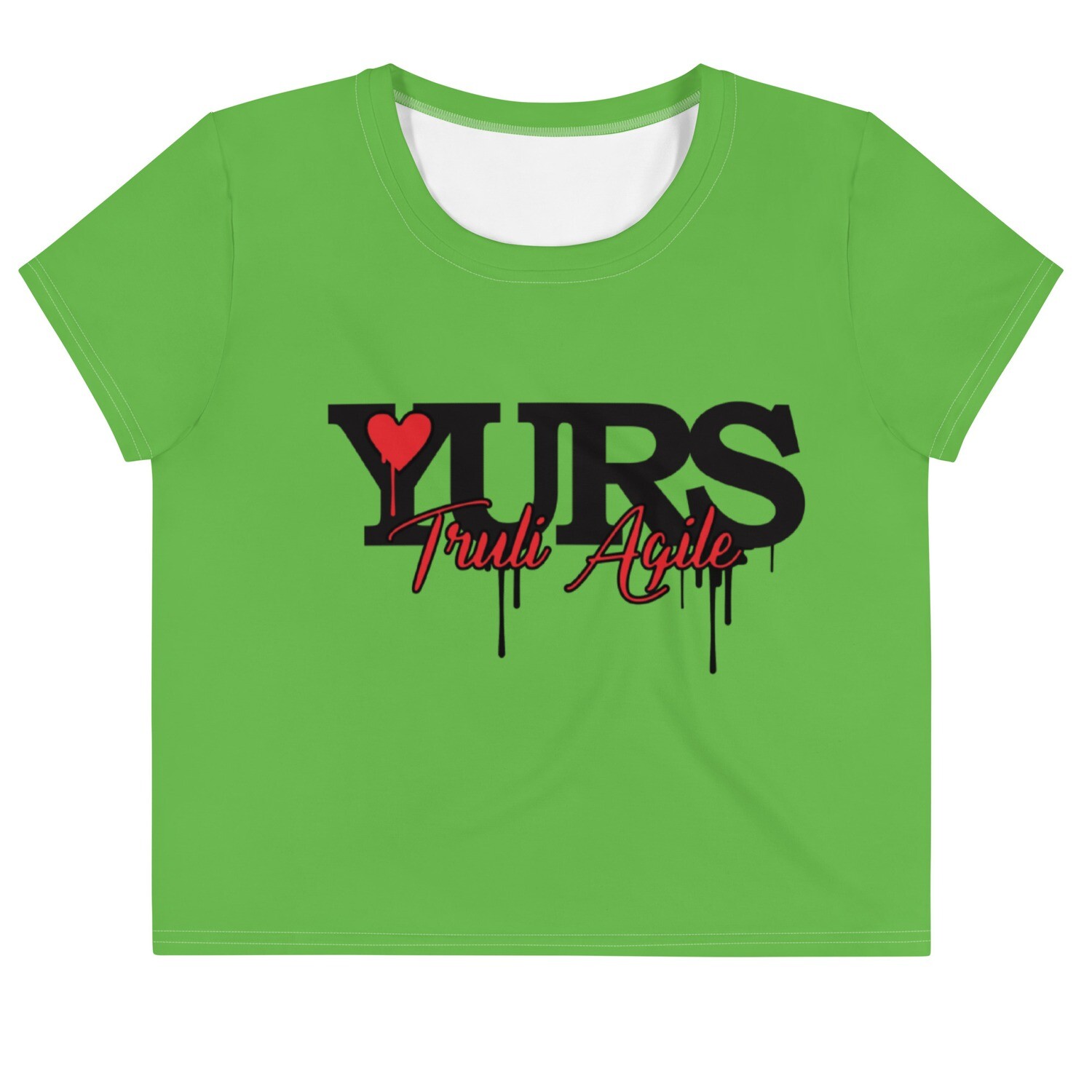 All-Over Print Crop Tee Green
