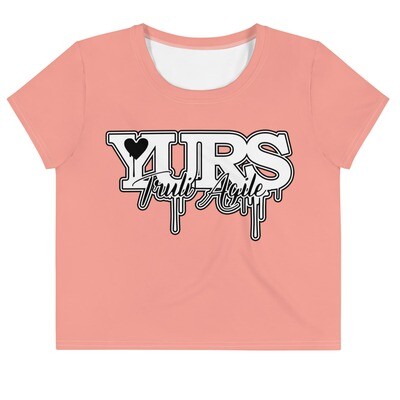 All-Over Print Crop Tee Pink