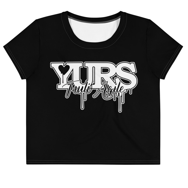 All-Over Print Crop Tee Black