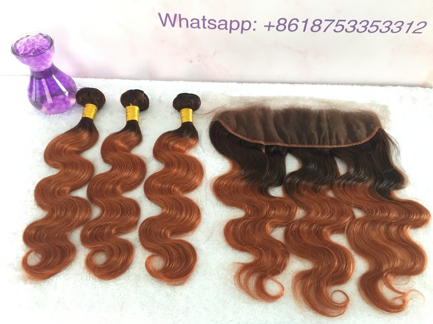 T4/30 Human Hair Bundles with Frontal Body Wave