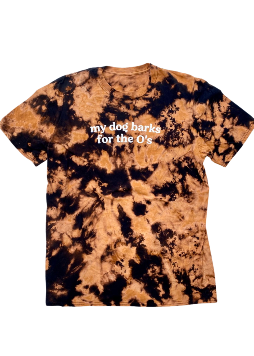 black orange tie dye shirt