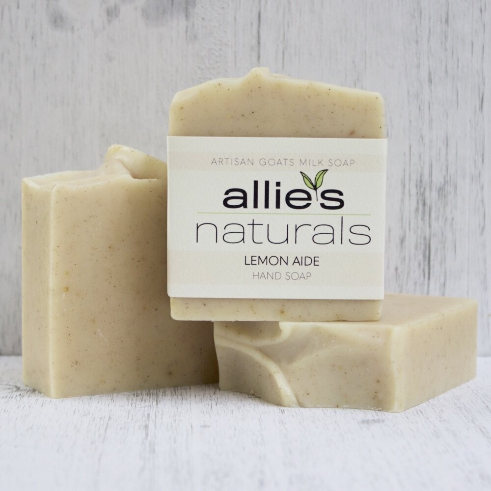 LEMON AIDE - Goat Milk Hand Soap with Crushed Walnuts & Dried Orange Peel