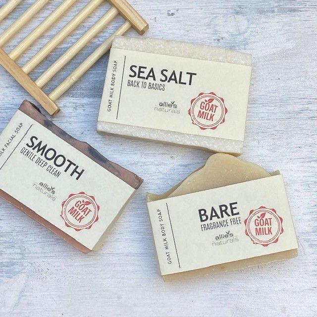 3 SOAP STACK - FRAGRANCE FREE - Smooth (face), Bare (face & body) & Sea Salt (full body)