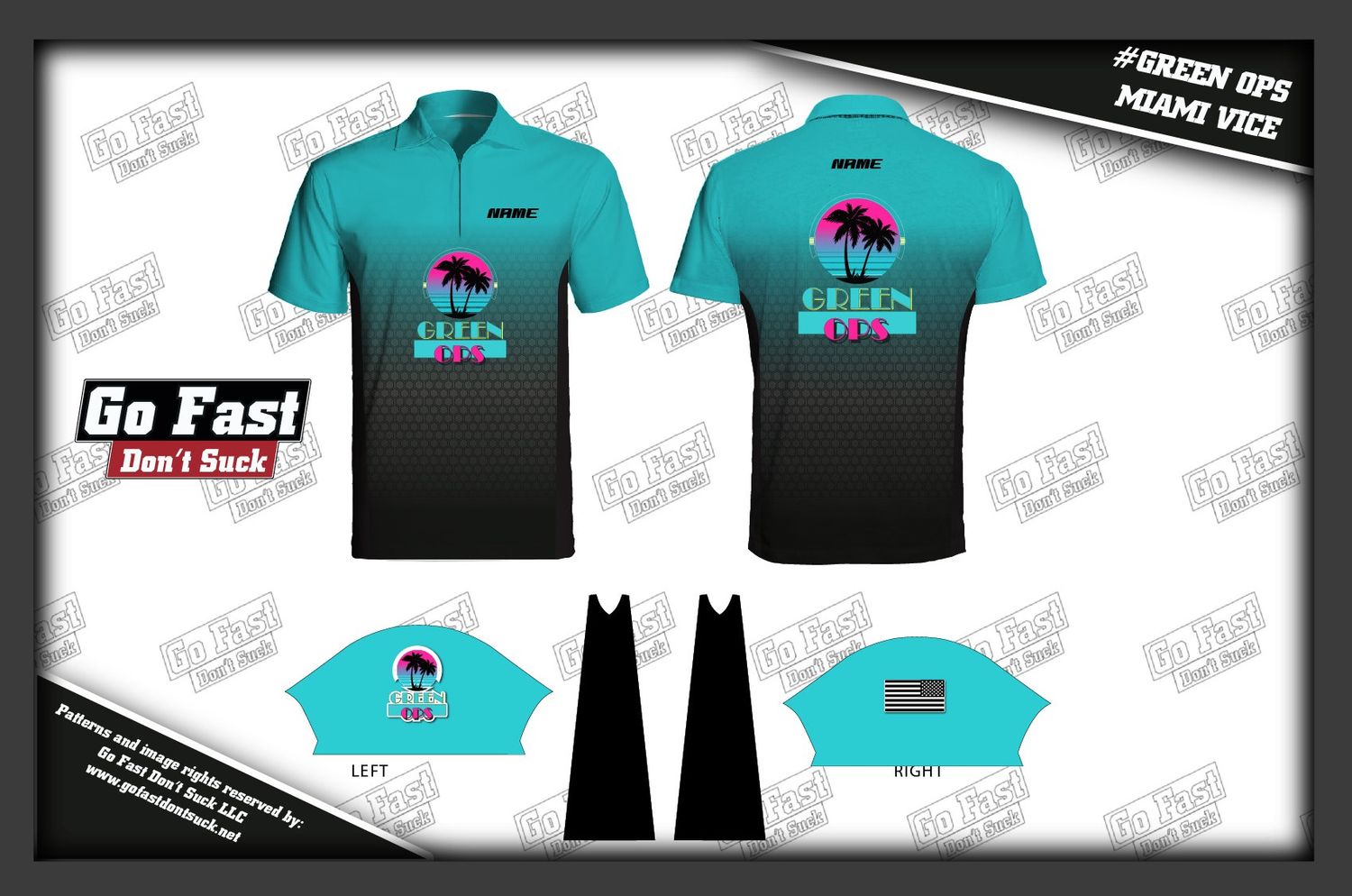 Green Ops Jersey Miami Vice style