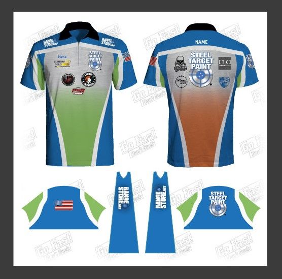 Team Steel Target Paint - 1/4 zip polo