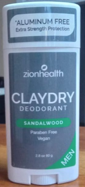 Clay Dry Deodorant- Sandalwood 2.8oz