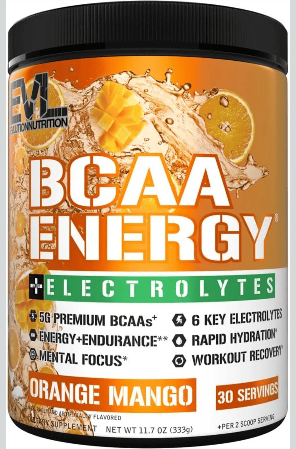 EVL BCAA Energy Orange Mango Electrolytes 11.9oz
