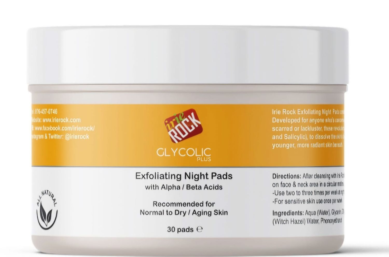 Irie Rock Glycolic Night Pads 30pads