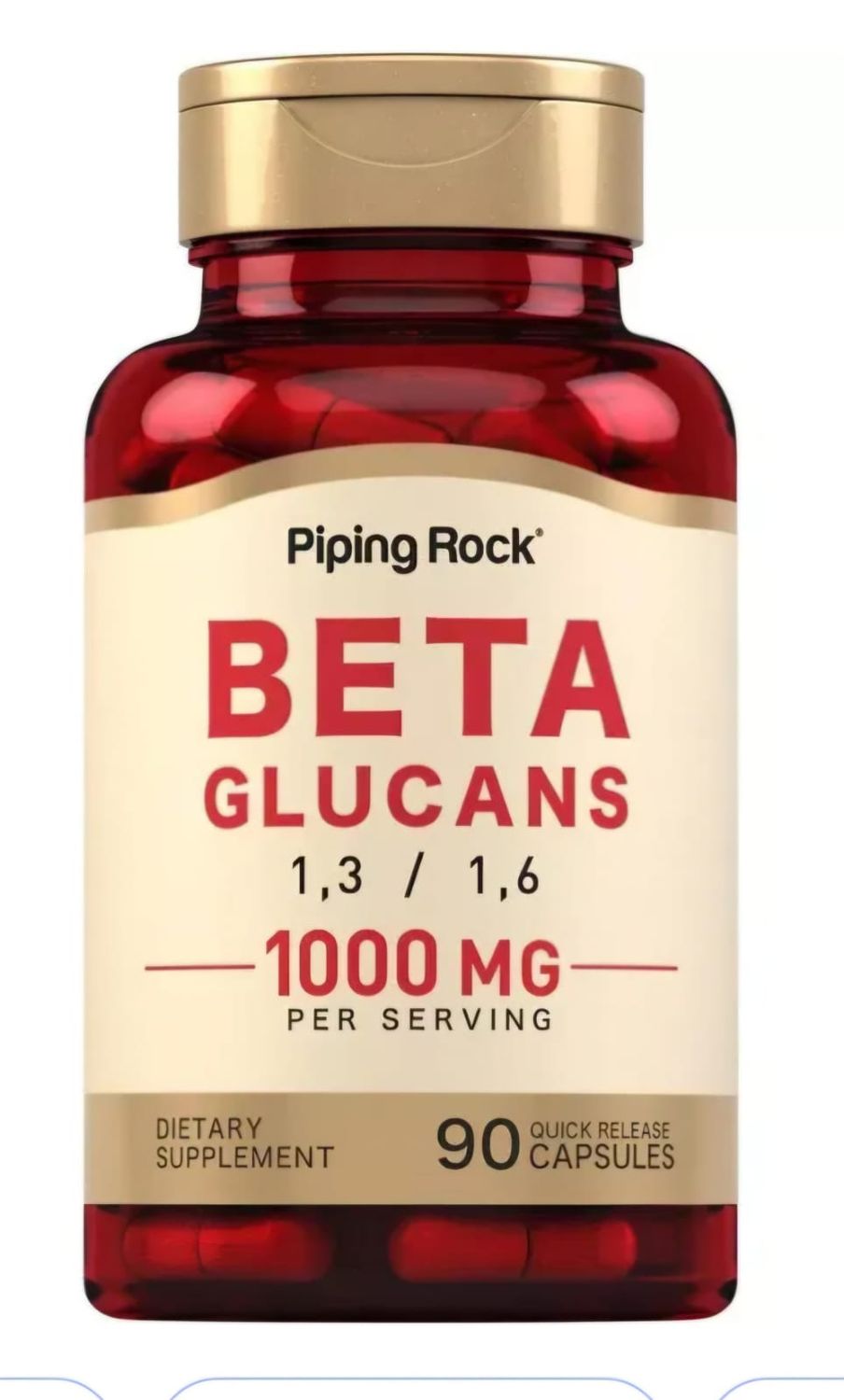 Piping Rock Beta Glucan B1 1000mg 90caps