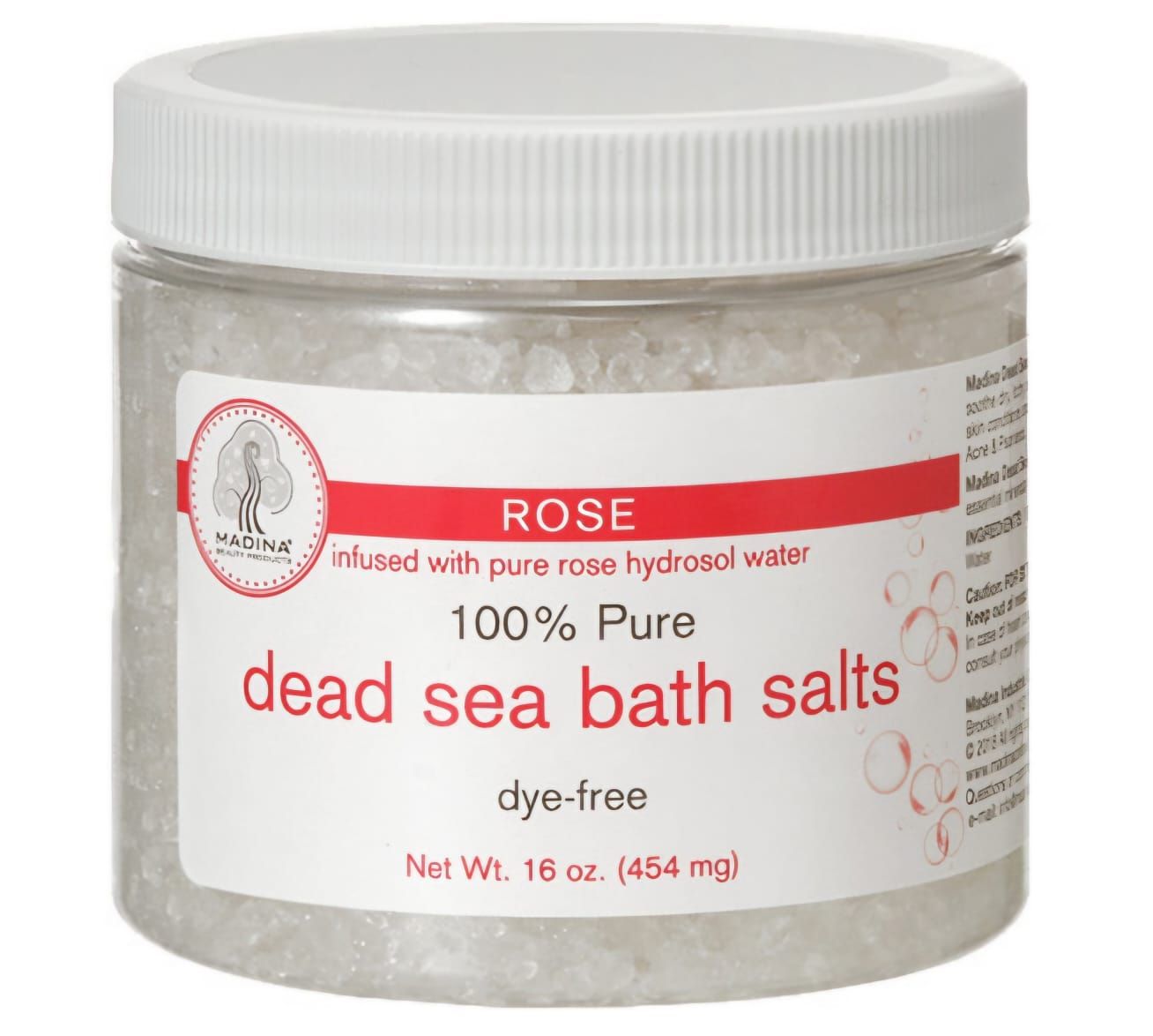 Madina Dead Sea Bath Salt Rose 16oz