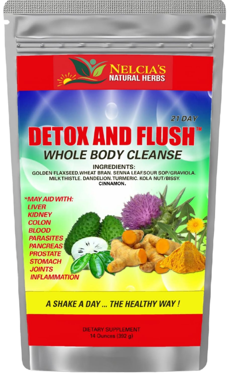 Nelcia Natural Herb Detox and Flush Powder14oz