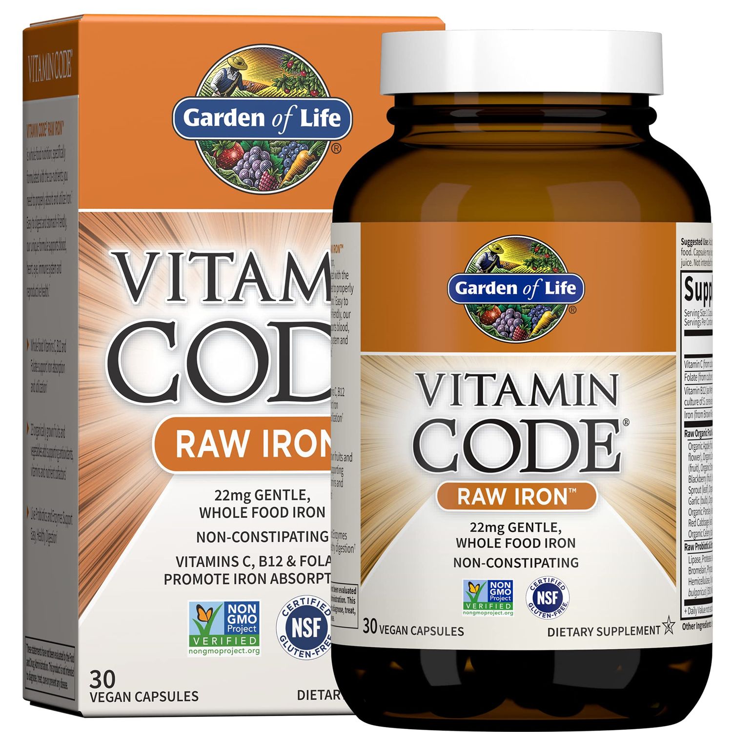 Garden of Life Vitamin Code Raw Iron 30vcaps