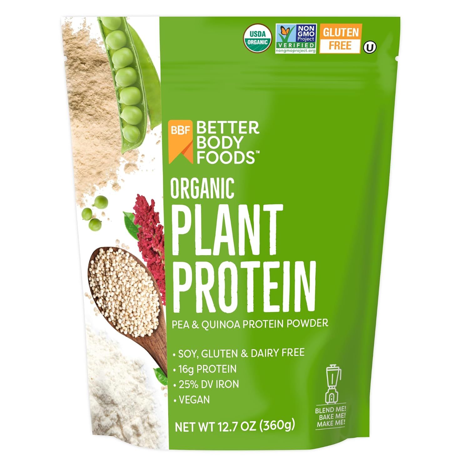 Better Body Foods Organic Plant Protein 12.7oz/360g