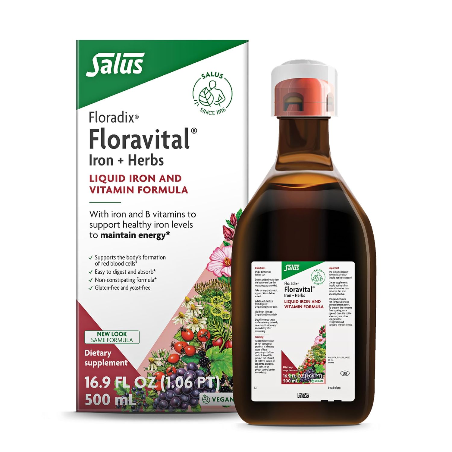 Floradix liq iron &amp; vit 500 ml