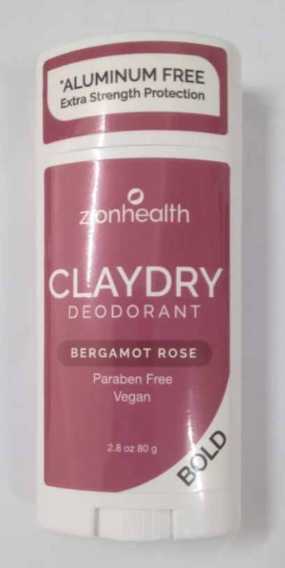 Clay Dry Deodo- Bergamot Rose Paraben Free 2.8oz