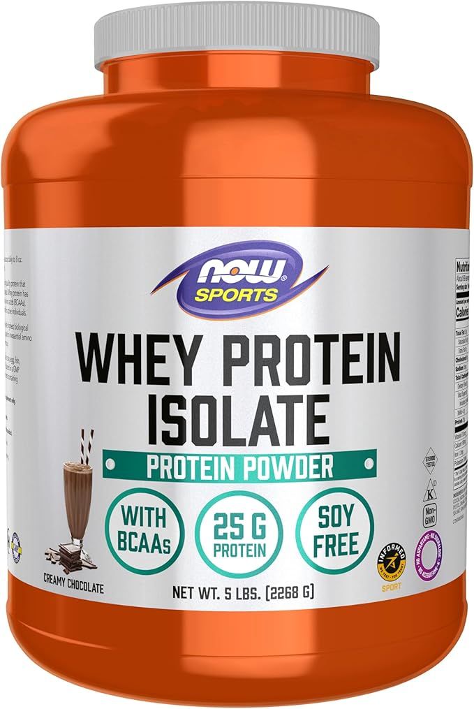 Now Whey Protein Isolate Chocolate w BCAAs  5lbs