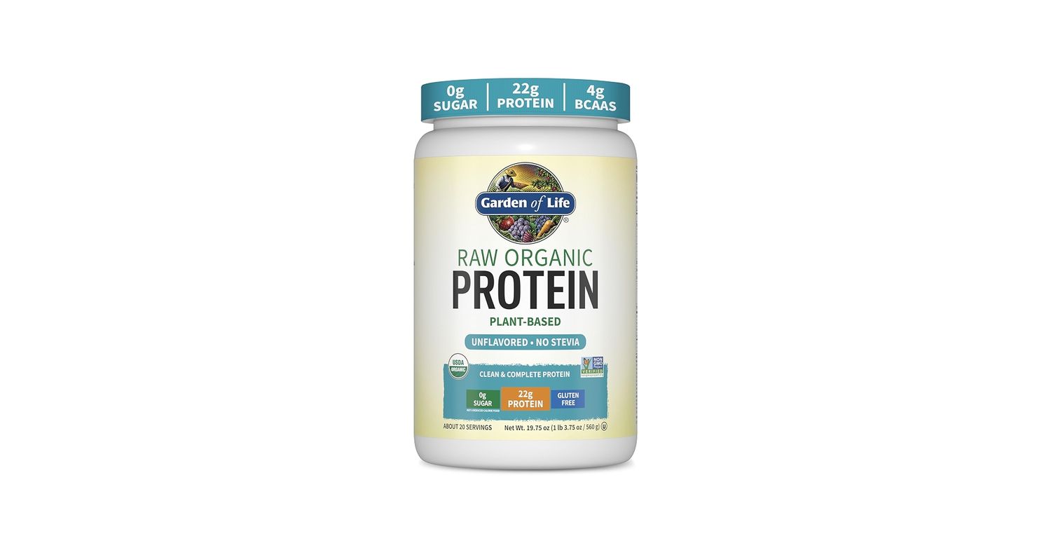 Garden of Life Organic Vegan Protein Powder Unflavored 1.2lb