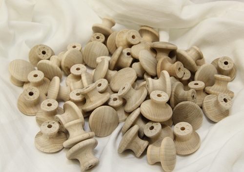 1-1/4 Birch Wood Drawer Knob / Pull - Qty: 5, 10, 25, 50, 100