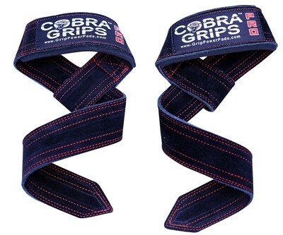 Lifting Straps Suede Leather Deadlift by Cobra Grips Weightlifting Wrist Support Straps for Men & Women Wraps Heavy Duty Powerlifting Grip Hooks Padded Neoprene