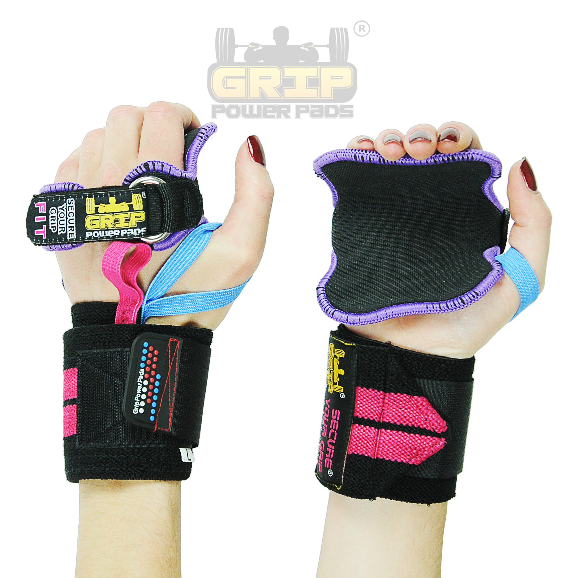 Padded Wrist Straps Gym Fitness Wraps Pink Weight Lifting Women Bandages Gloves 
