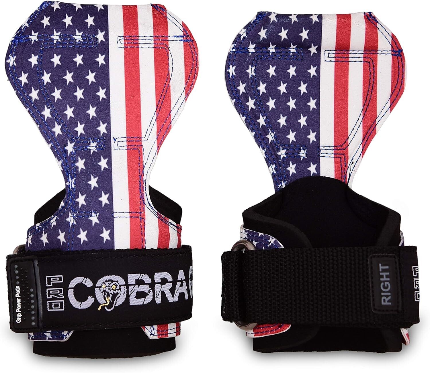 Cobra Grips PRO USA FLAG Weight Lifting Straps Hooks Alternative, Power Lifting