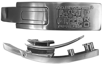 Grip Power Pads Replacement Lever Buckle for Powerlifting Lever Belts Weightlifting Belt in Chrome Colors with Embossed Logo