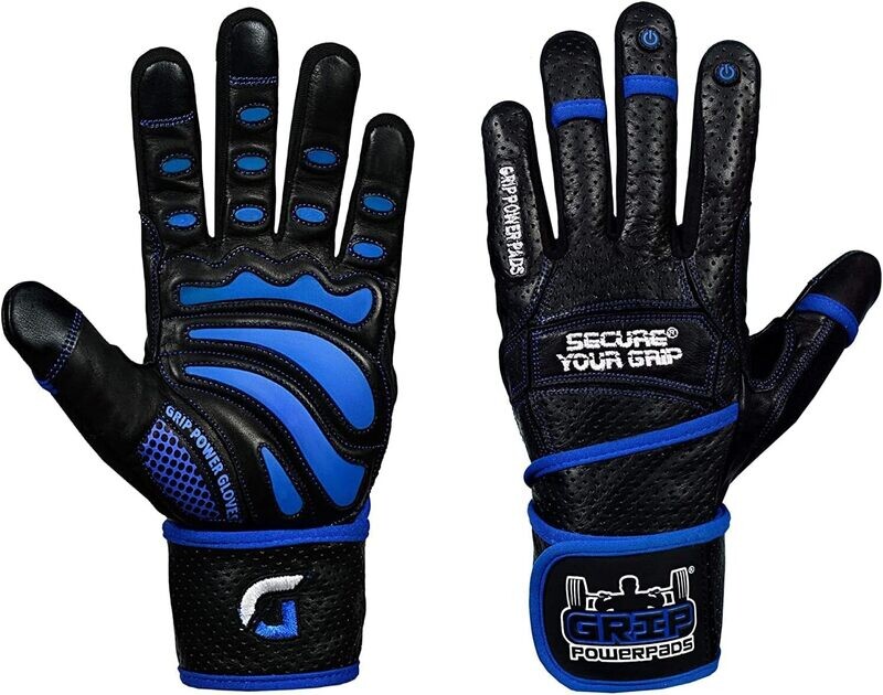 Elite Full Finger Leather Gym Gloves with Built-in 2 Inches Wide Wrist Wraps Elite Full Finger Leather Gym Gloves with Built-in 2 Inches Wide Wrist Wraps