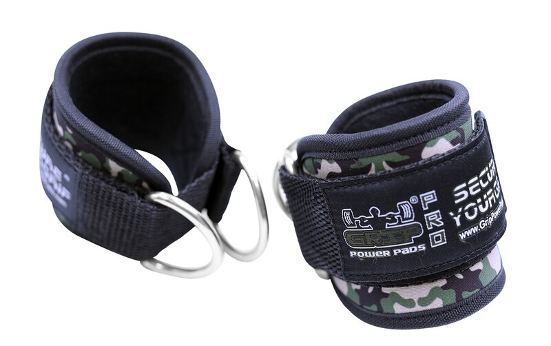 Camo Ankle Straps for Cable Machines Double D-Ring Adjustable Neoprene Premium Cuffs to Enhance Legs, Abs & Glutes For Men & Women