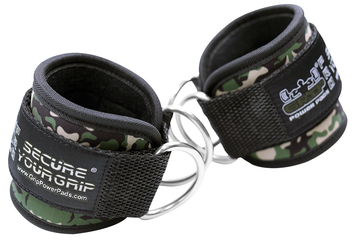 Camo Ankle Straps for Cable Machines Double D-Ring Adjustable Neoprene Premium Cuffs to Enhance Legs, Abs & Glutes For Men & Women