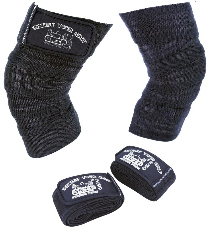 Black Knee Wraps Compression & Elastic Straps Support For Men & Women 72"