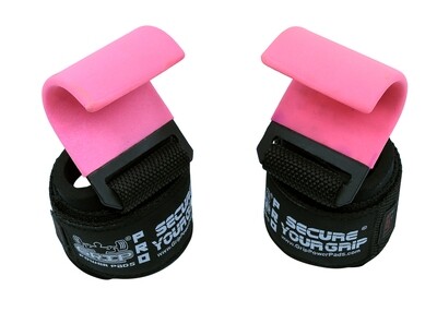 FIT PINK Weight Lifting Metal Hooks Neoprene Padded Wrist Wraps Set of 2