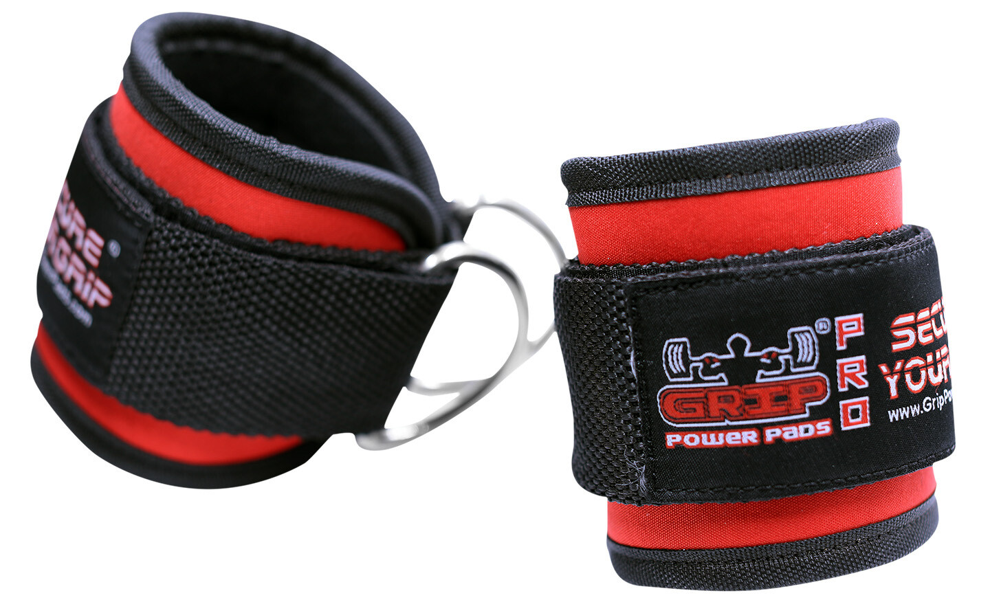 Red Ankle Straps for Cable Machines Double D-Ring Adjustable Neoprene Premium Cuffs to Enhance Legs, Abs &amp; Glutes For Men &amp; Women