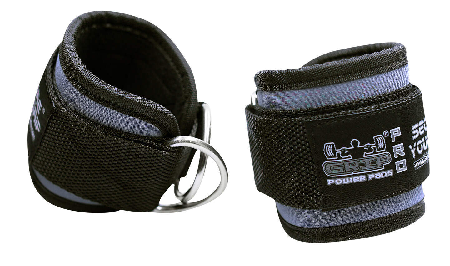 Grip Power Pads Ankle Straps For Cable Machines - Padded Neoprene Cuffs For Leg & Glute Workouts, Pair
