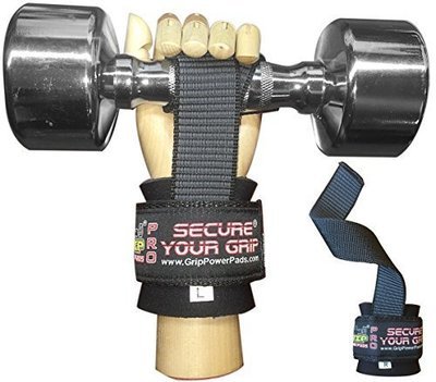 Best Heavy Duty Lifting Straps Neoprene Padded 1 Pair Wrist Wraps & Rubbery Grip Support Straps with Cotton Coated Rubber on One Side