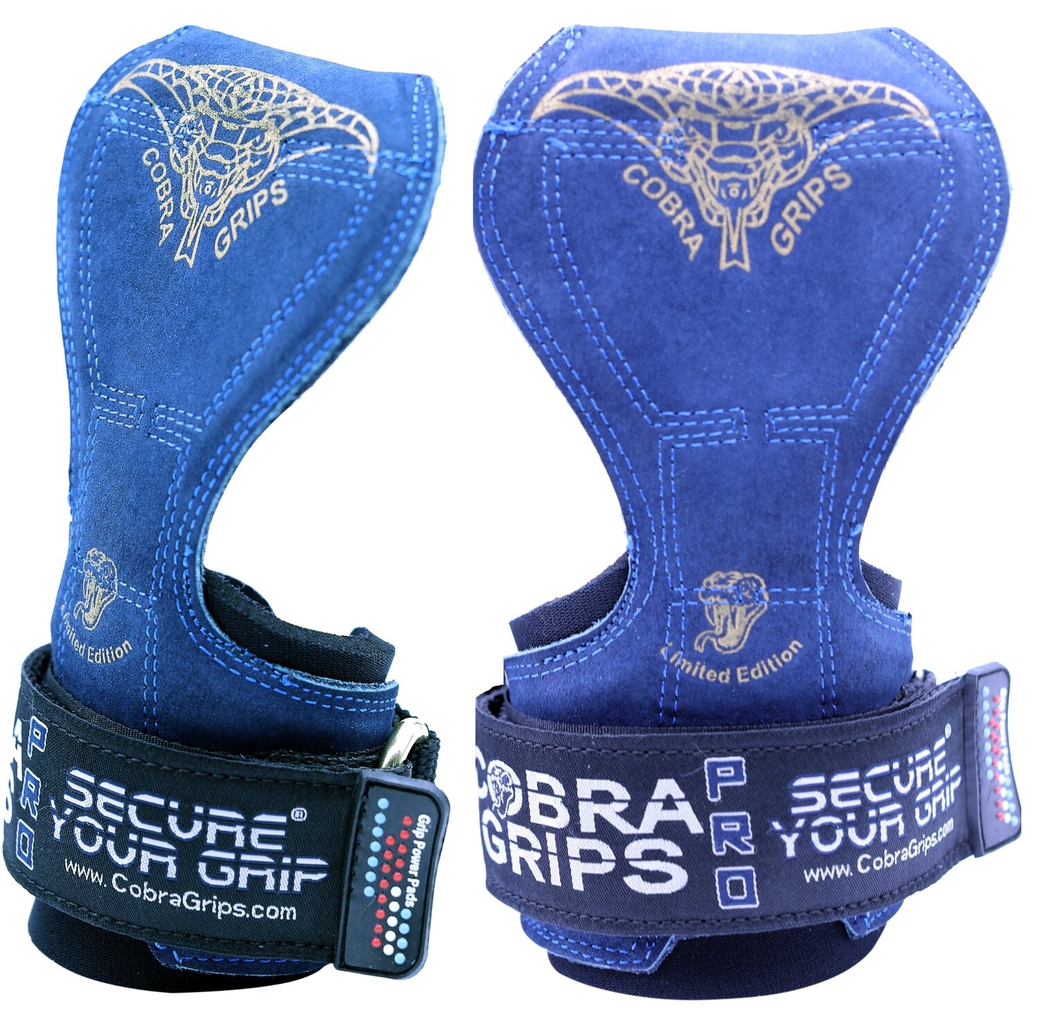 Cobra Grips PRO Limited Edition Gym Body Building Hooks Gloves Sports Weight Lifting Grips Cobra Grips PRO Limited Edition Gym Body Building Hooks Gloves Sports Weight Lifting Grips, Color: PRO Blue Leather