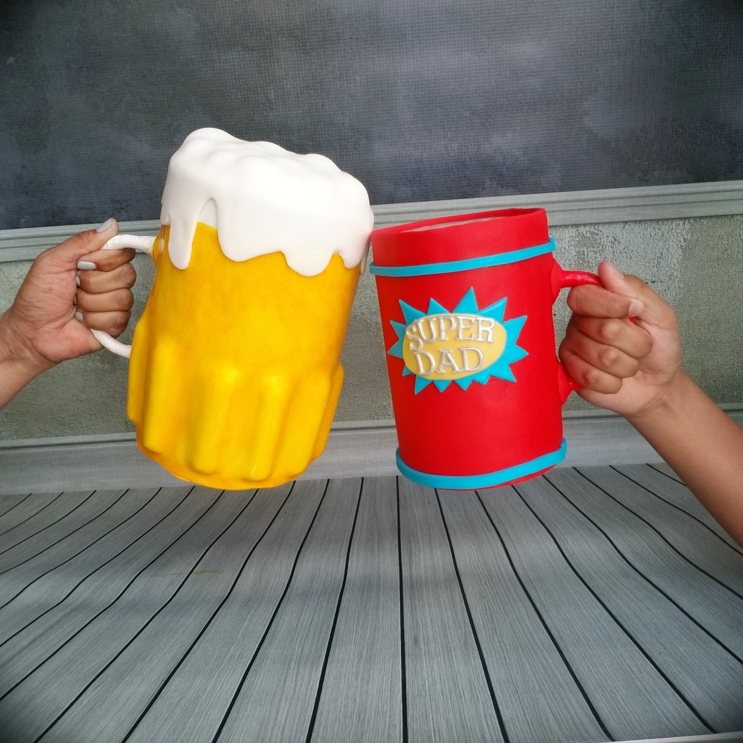 Beer Mug Cake TUTORIAL ONLY with Structure Alternative ( video, assembly photos, notes , templates)