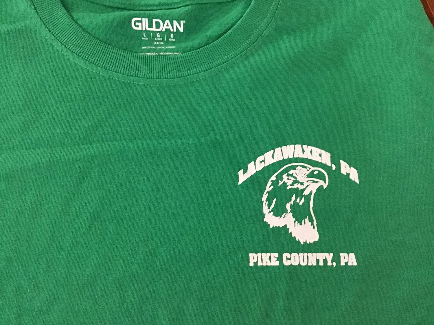 Lackawaxen, Pa youth Lg green tee