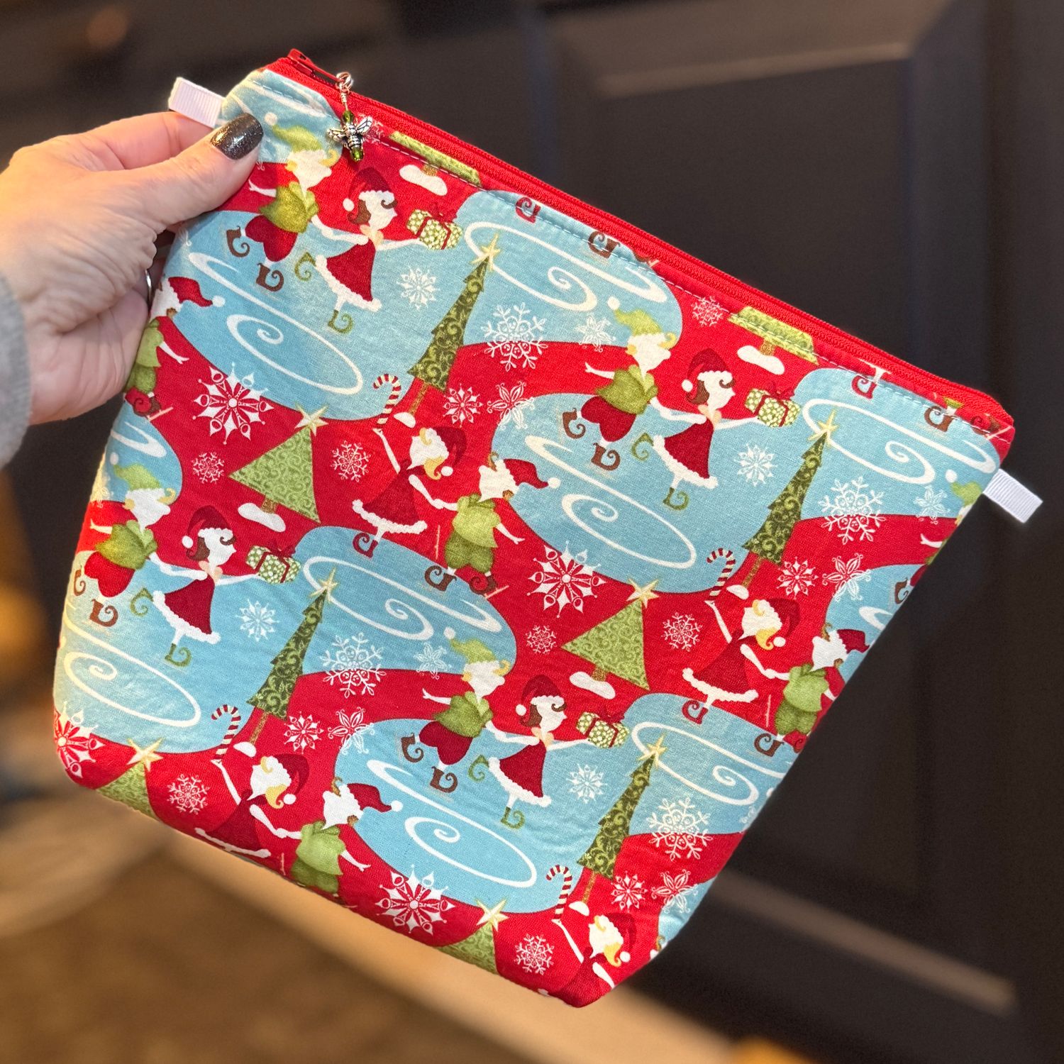 Vintage Elves in Red, Choose your size: Tall Wedge