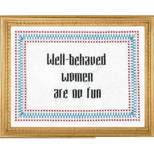 Well Behaved Women are No Fun Deluxe Cross Stitch Kit