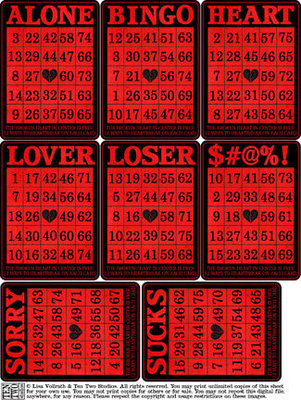 Anti-Valentine Bingo Cards