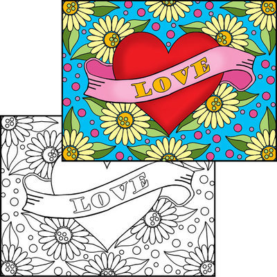 Hearts Collage & Color Set